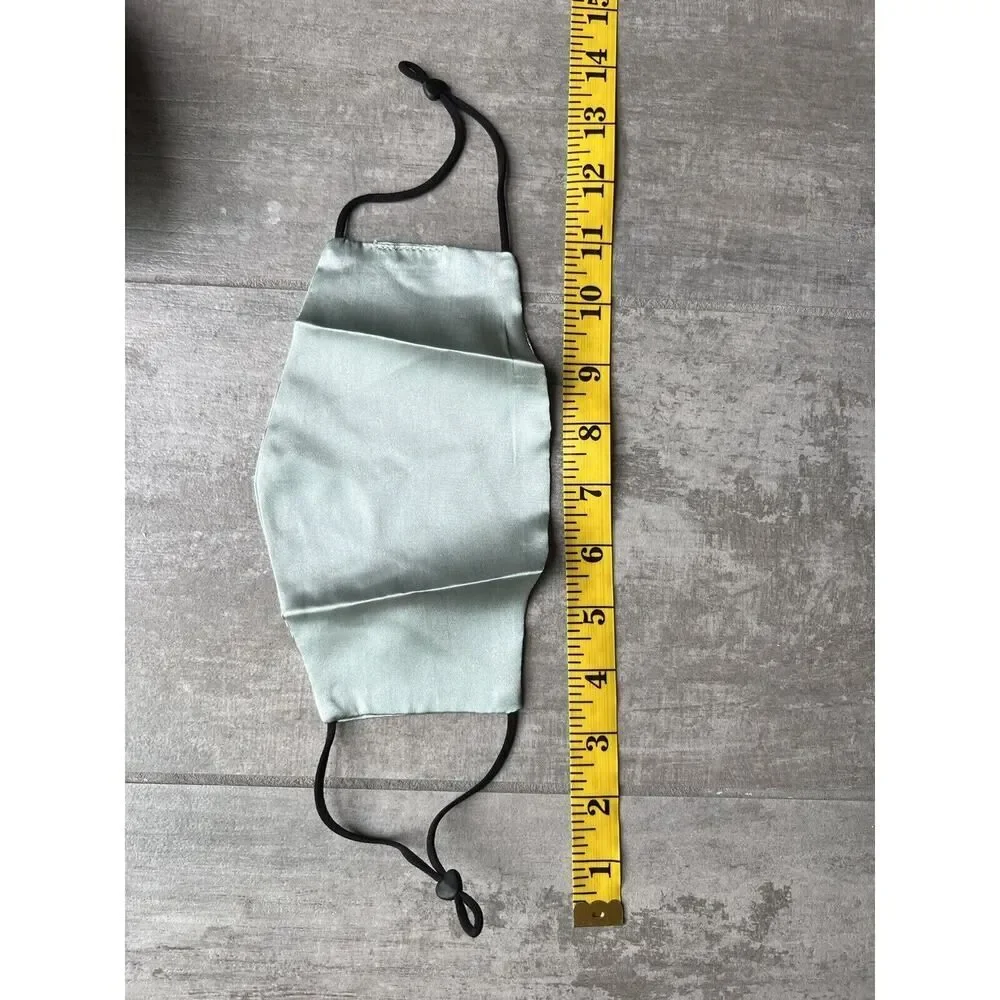 Sage Green Silky Satin Cloth Fashion Face Mask NEW Women's Washable Luxury